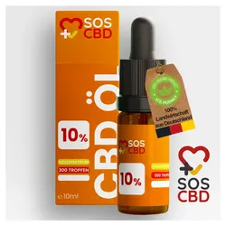 SOS CBD®-ÖL 10% 10ml : 300 CBD-Tropfen mit 10% SOS CBD Hanf 1 ml