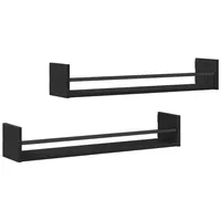 VidaXL - Wandregale Set aus 2 Schwarz Eiche Holzwerkstoff