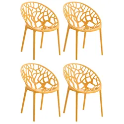 CLP 4er Set Stapelbare Gartenstühle Hope orange