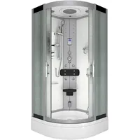 AcquaVapore Komplettdusche mit Schiebetür 100 x 225 cm weiß Sicherheitsglas D46-60M0-EC