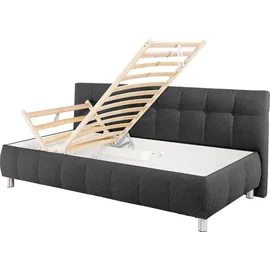 MAINTAL Polsterliege MAINTAL "Malea", grau (anthrazit), B:117cm L:218cm, Komplettbetten, mit Bettkasten, in 3 Breiten, Federkern- oder Bonellmatratze wählbar