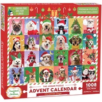 Puzzle-Adventskalender 2023, 1000-teilige Puzzles für Erwachsene und Kinder, süßer Weihnachtshund-Adventskalender, Puzzle, 24 Tage Countdown bis Weihnachten
