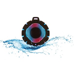 Beatfoxx Beatfoxx WBS-18L „SurfRider“ Bluetooth® Speaker Wireless Lautsprecher (Bluetooth, 5 W, Wasserdichter Lautsprecher mit Lichteffekte & Freisprecheinrichtung) schwarz