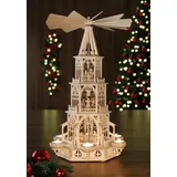 Weihnachtspyramiden Erzgebirge , Tilgner-Pyramide 53cm, Modell: Engel (Teelicht)