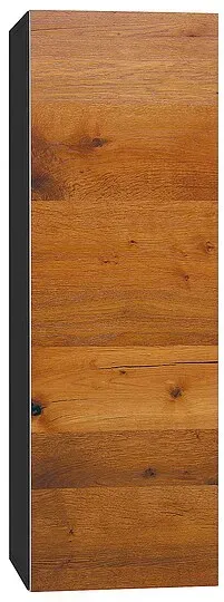 Hochschrank ELA mit Softclose, Korpus schwarz seidenmatt, Front Eiche Furnier dunkel, 400 x 1200 x 350 mm - 93 139 20