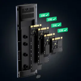 UGREEN 10903, SSD-Gehäuse, M.2, Serial ATA III, 5 Gbit/s, USB Anschluss, Schwarz, Grau