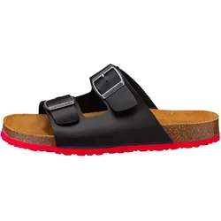 Pantolette LICO "Pantolette Bioline Concrete", Gr. 38, schwarz, Synthetik, Schuhe Pantolette Schlappen