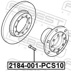 FEBEST Radbolzen 2184001pcs10 Hinterachse für Ford