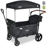 FableKids Bollerwagen LEO X2Lite mit Dach faltbarer Transportwagen schwarz