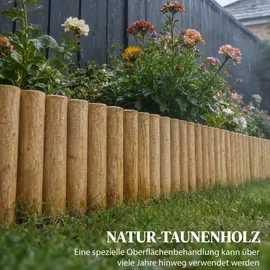 Outsunny Gartenzaun 176 x 30 cm beige Holz 1 St.