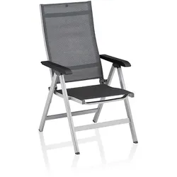 Kettler Multipositionssessel BASIC+ PREMIUM, Aluminium Silber / Outdoorgewebe Lakritz