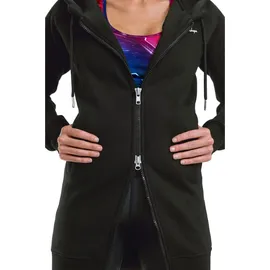 Winshape Lange, kuschelige Hoodie-Jacke mit 2-Wege-Zipper J006 in schwarz | Gr.: XS