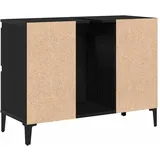 vidaXL Waschbeckenschrank mit Tür Schwarz Eichen-Optik 80 x 33 x 60 cm