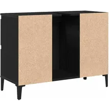 vidaXL Waschbeckenschrank mit Tür Schwarz Eichen-Optik 80 x 33 x 60 cm