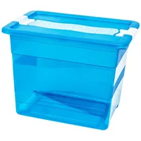 ZANVIC - Lagerwürfel mit Deckel Kunststoff, Transparent Blau 24