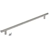 SO-TECH® Möbelgriff Stangengriff G17 echt Edelstahlrohr Ø 12 mm inkl. Schrauben (1-St), Edelstahl gebürstet, Bohrlochabstand 320 mm, Schubladengriff silberfarben Bohrlochabstand 320 mm | 38 cm x 3.2 cm