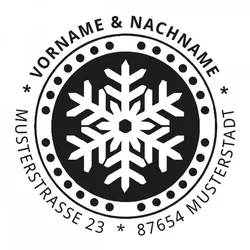 Monogrammstempel - Schneeflocke mit Punkten - Trodat 4642