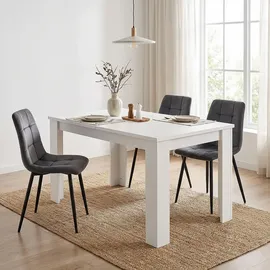 Homestyle4u Esstisch 80 x 75 x 80 cm weiß