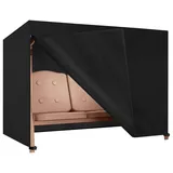 Dokon Hollywoodschaukel Abdeckung 4 Sitzer Wasserdicht Winterfest Winddicht UV-Beständiges Robustes Oxford-Gewebe Schutzhülle für Gartenschaukel, Schaukelbank (250x150x160cm) - Schwarz