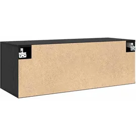 vidaXL Wandschrank Schwarz Eichen-Optik 100 x 36,5 x 35 cm
