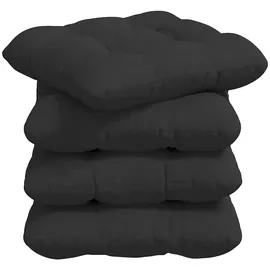 vidaXL Sitzkissen 4 Pcs Schwarz 40 x 40 cm Mikrofaserstoff vidaXL