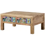 MASSIVMOEBEL24.DE Lounge Collection Couchtisch Mehrfarbig Mangoholz 90 x 60 x 40 cm