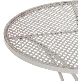 Beliani Bistroset grau Metall 2er Balkon Terrasse Garten romantisch - Grau