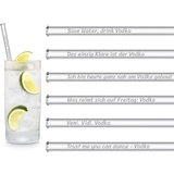 HALM Glasstrohhalme Vodka Edition 20cm Glastrinkhalme Lustige Wodka Sprüche Geschenk Strohhalme Wiederverwendbar