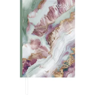 Neumann Campustimer Blue Marble - A5 Semester-Planer - Studenten-Kalender 2025/2026 - Notiz-Buch - Marmor - Weekly - Alpha Edition