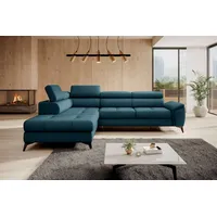 99rooms Windsor Ecksofa Velours Jasmine Türkis Links mit Schlaffunktion