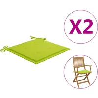 VidaXL Gartenstuhl-Kissen 2 Stk. Knallgrün 40x40x3 cm Oxford-Gewebe