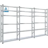 Proregal Fachbodenregal Silber, Metall, 450x210x32 cm, Freizeit, Heimwerken, Werkstatt, Schwerlastregale
