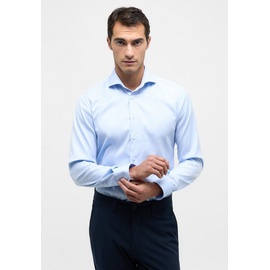 Eterna Slim Fit Cover Shirt in hellblau unifarben, hellblau, 43