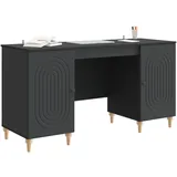vidaXL Schreibtisch mit Regal Schwarz 142,5 x 50 x 75 cm Holzwerkstoff