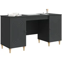 vidaXL Schreibtisch mit Regal Schwarz 142,5 x 50 x 75 cm Holzwerkstoff