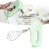 Elektrischer Handmixer, USB-Mixer Handmixer Wiederaufladbarer Elektrischer Schneebesen Akku-Handmixer 4 Stufeneinstellung Elektrischer Schneebesen Handmilchaufschäumer (Grün)