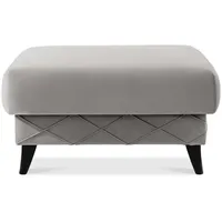 KONSIMO® Sitzhocker mit Stauraum GUSTAVO hergestellt in der EU, handgefertigt, eleganten Nähten, Füße 13 cm grau