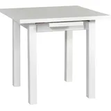 Esstisch Max 7 klappbar ausziehbar mit 30 cm Einlage 80-110 cm Länge 80 cm Breite 76 cm Höhe - Weiß