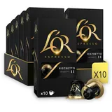 Superkaffees L'OR Kaffeekapseln Espresso Ristretto, 100 Nespresso®* kompatible Kapseln, 10er Pack, 10 x 10 Getränke