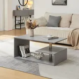 [en.casa] Haarlem Hellgrau Holzwerkstoff 41 x 50 x 90 cm