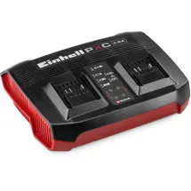 Einhell Ladegerät Power X-Twincharger 4A Power X-Change (18 V, gleichzeitiges Laden von 2x 18 V Akkus, Akkuüberwachung, Lademanagementsystem, Refresh-Modus)