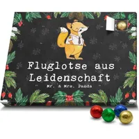 Mr. & Mrs. Panda Schoko Adventskalender Fluglotse Leidenschaft - Schwarz - Geschenk, Mitarbeiter, Kollege, Abschied, Flugverkehrsleiter, Schokolade... - Schwarz