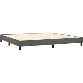 vidaXL Boxspringbett mit Matratze & LED Dunkelgrau 200x200 cm Samt