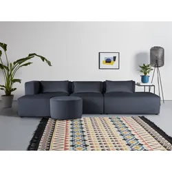Ecksofa LEONIQUE "Alexane L-Form", blau, B:267cm H:70cm T:207cm, Sofas, zusammengesetzt aus Modulen, in vielen Bezugsqualitäten und Farben
