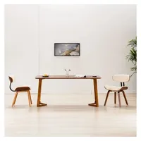 VidaXL Esszimmerstühle 2 Stk. Creme Bugholz und Kunstleder