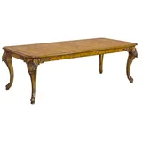 Casa Padrino Luxus Barock Esstisch Hellbraun 240 x 110 x H. 78 cm - Handgefertigter Massivholz Esszimmertisch im Barockstil - Barock Esszimmer Möbel