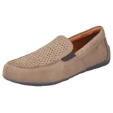 Rieker Mokassin Slipper, Loafer, Komfortschuh mit perforiertem Schaft Gr. 43, hellbraun, , 41103300-43