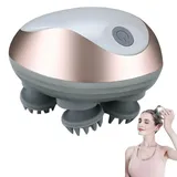 Kopfmassagegerät Elektrisch, Kopfmassage Elektrisch IPX7 Wasserdicht, Kabelloses Head Massager mit 4 Massageköpfen und 3 Massagemodi, Kopfhaut-Massagegerät für Entspannung für Ganzkörpermassage