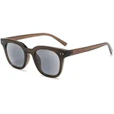 VEVESMUNDO Sonnenlesebrille Getönt Lesebrille Damen Herren Rechteckig Sonnenbrille Blaulichtfilter Hornbrille Sehhilfe mit Sehstärke (+3.0, 1 Stück Braun&Grau Linsen Sonnenlesebrille)