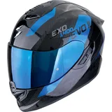 Scorpion EXO-1400 Evo II Carbon Platted, Integralhelm - Schwarz/Blau - XS